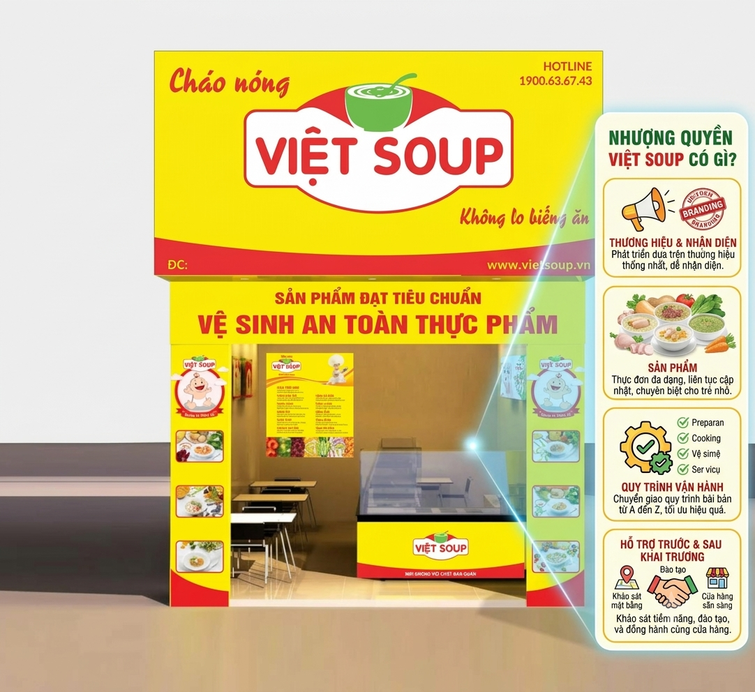 Nhượng Quyền Cháo Dinh Dưỡng Việt Soup – Hướng Dẫn Từ A-Z Cho Người Muốn Kinh Doanh